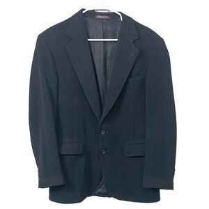 Evan Picone Black Camel Hair 2 Button Blazer Jacket Men’s 43